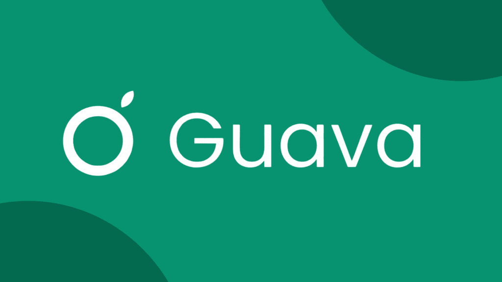 Guava's app logo, a hollow circle with a small leaf up the top.