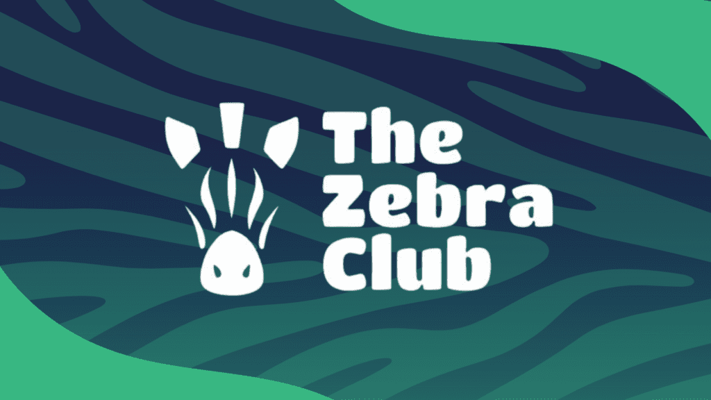 The Zebra Club's app logo, a minimalistic zebra head facing forwards.